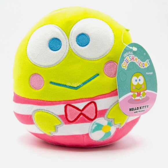 7" Hello Kitty's Keroppi in Swim Suit Summer Sanrio Squishmallows KellyToy BNWT - Picture 1 of 4